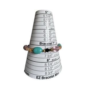 Handmade Turquoise, Stone and Beaded Stretchy bracelet